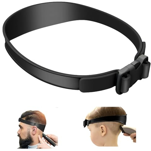BRIOTA Ausschnitt-Rasierschablone, Schwarze verstellbare Haarschneideanleitung, Silikon-Rasierschablone mit gebogenem Kragen, Haarschnittband für Männer, DIY-Haarschnitte zu Hause