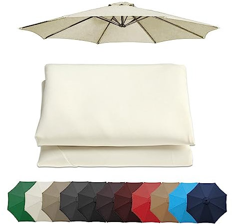 Auvent De Remplacement Pour Parasol 2m/2,7m/3m, 6 Baleines/8 Baleines Toile De Rechange Pour Parasol Déporté, Housse De Rechange Pour Parasol De Jardin Terrasse Plage (auvent Seulement) ( Color : Whit