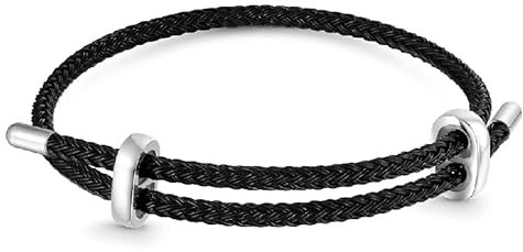 GNOCE Armband Verstellbares blau-violettes Basic Armband mit 2 Stoppern Metall-Basic-Charm-Armband zum Selbermachen Bolo Schmuck Geschenk Für Damen und Herren (schwarzes)