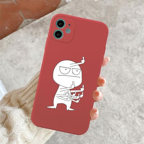 Funny Man Handyhülle für iPhone 15 11 12 13 14 Pro Max Mini Mittelfingerhüllen für iPhone 7 8 Plus X XR XS Max Weiche Rückseite, rot T2620, für iPhone XR
