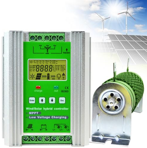 HENGCMM 12V/24V/48V Wind-Solar-Hybrid-Laderegler, LCD-Display Wind-solar-hybrid-laderegler Mppt-Boost-Aufladung für Wind & Solarpanel System, mit Booster und Dump Load Funktion,48V-5000W