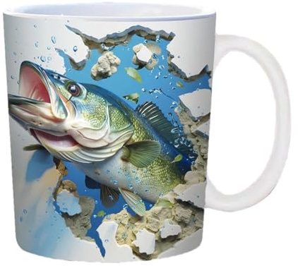 Angel Tasse Keramik Kaffeetasse, Personalisiert Becher 350ml Becher Männer Kaffeebecher, Lustige Geschenke Für Angler, Tee Und Kaffeetasse Aus Keramik, Fischers Motiv Zubehör