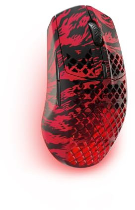 SteelSeries Aerox 3 Wireless - Faze Clan Edition - RGB Gaming-Mouse mit Öffnungen in der Oberfläche - Optischer TrueMove Air-Sensor mit 18 Tsd. DPI - Federleichtes, wasserabweisendes Design