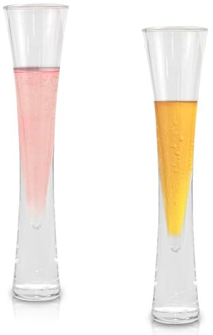 Verres à Champagne, Lot de 2 Verres à Champagne en Cristal de 150ml, Flûtes à Champagne, Coupe Champagne Verre, Flûtes à Prosecco, Verres à Liqueur Clair Cristal, pour la Mariages Fêtes Bars