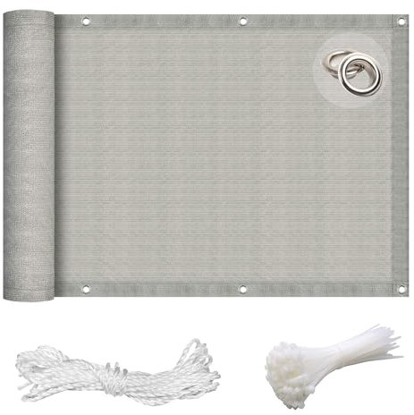 Brise Vue Jardin, Brise-Vue de Clôture 140 x 200 cm Protéger Les Écran D'Intimité, Écran Vent Protection, Brise Vue Renforcé 220G/㎡,Protection Uv,Protection de La Vie Privée pour Jardin, Balcon, Gris