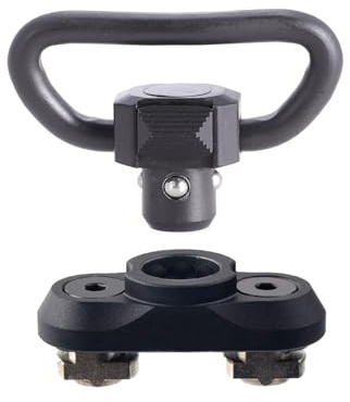QDM Heavy Duty Schnelltrennschlinge Drehgelenk mit M-System Rial Mount Adapter, Schwarz