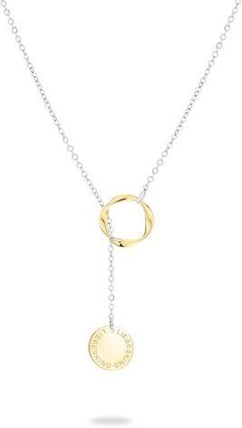 LIEBESKIND BERLIN Damen Infinity Schmuck – Elegante Ketten und Armbänder mit organisch geformten Infinity-Anhängern aus Edelstahl – Größenverstellbar in verschiedenen Farben - 2 verschlungene Ringe