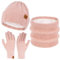 ZASFOU Damen Winter Mütze Schal Touchscreen Handschuhe Set Kunst Nerz Samt Strickmütze Beanie Thermo Wintermütze Schals Winterschal Winterhandschuhe Geschenk für Frauen
