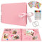 Album fotografico per scrapbooking, fatto a mano, album dei ricordi, 80 pagine, formato A4, con 12 pennarelli metallici, kit per album di ricordi di famiglia, matrimonio, regalo per bambini, rosa