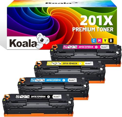 Koala 201X Toner Kompatible für HP 201X 201A CF400X CF400A CF401X CF402X CF403X für Color Laserjet Pro MFP M277dw M277n M252dw M277 M274n M252n M252 M277c6 (Schwarz Cyan Gelb Magenta)
