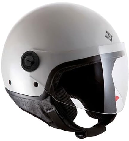Tucano Urbano El'Jettin 6.0 Demi Jet Casco Unisex - Moto Scooter Small Fit in Poli-carbonato, Calotta XS-M ed L-XXL, Estate-Inverno, Omologato ECE 22.06, Bianco Lucido TAGLIA L