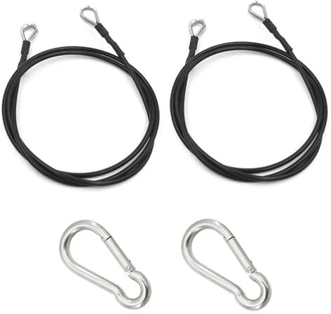 Xiciki 4PCS Gym Extension Cable, Fitness Extension Rope Attachments with Carabiner, Home Gym Machine Accessories Attachment for Leg Extensions, LAT/Tricep Pull Down