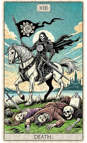 Fantasy Puzzles Tarot-Puzzle, Holz, Tod, 250 Teile, 21 x 35 cm