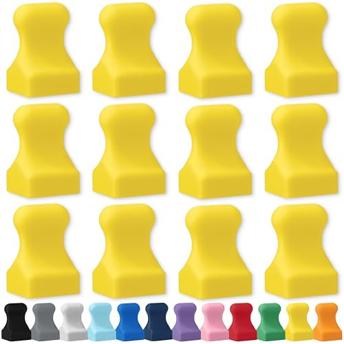 Glassboard Studio MiniPawn Magnet – Starke Neodym-Seltenerdmagnete für Kühlschrank, Whiteboard, Spind & magnetische Glasplatten – Basteln & Bürogebrauch – Starke Kühlschrankmagnete (Sonnengelb, 12)
