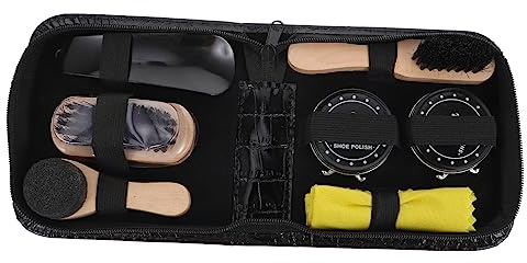 LIFKOME Brosse à Cirer les Chaussures 8 Pièces en Feutre Marron | Outil Portable pour Bottes et Chaussures, Design Créatif, pour Homme et Femme