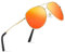 wearPro Sonnenbrille-Herren-Damen-Polarisiert Premium Metallrahmen Sonnenbrillen Unisex mit UV400 Schutz Vintage Schwarz Fahrerbrille Goldgerahmtes Rot
