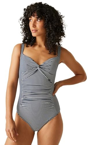 Regatta Womens Sakari Swimming Costume Tummy Control Summer Holiday Swim Suit Blue