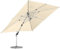 anndora Aluminium Ampelschirm 350 x 350 cm mit Kurbelsystem - Drehbar, Neigbar, Kippbar - Marktschirm, Gartenschirm - Farbe Natural mit 4 Stück Granitplatten 120kg