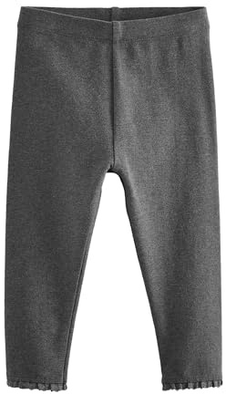 NEXT Mädchen Spitzenbesatz Basic-Leggings Holzkohle Grau 110-116