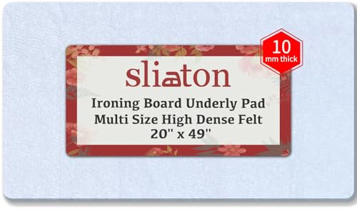 slieton Premium Felt Underlay Ironing Board Padding with Thick White Polyester Felt Pad, Cut to Size Fits XL Ironing Board & Other Extra Wide Boards (20 x 49)