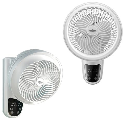 YAVYAV Piccolo Ventilatore Da Parete Con Telecomando, Ventilatore Oscillante Con Flusso D'aria Potente Da 6,0 M, 3 Velocità, Timer, Cavo Da 120 Cm, Per Camper, Casa, Ufficio, Garage
