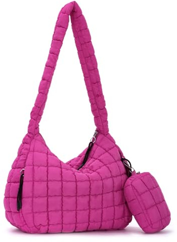 Dokurry Puffy Tote Bag, Stepptasche für Damen, Große Weiche Puffer Tasche Nylon mit Polster Schulter