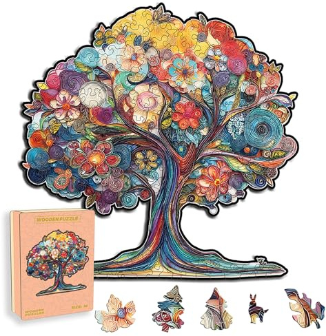 Holzpuzzle Erwachsene, einzigartiges Holz Puzzle, Pflanzen Holzpuzzle Lebensbaum
