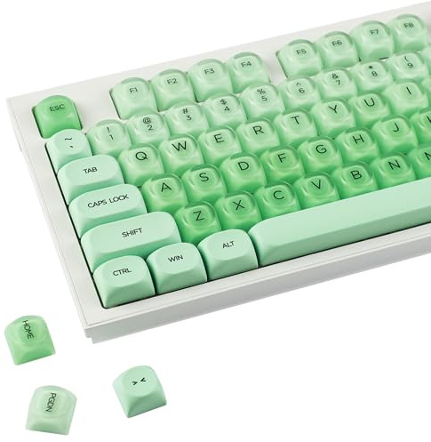 YMDK Jelly Cloud 132 Tasten, mattierte PBT-PC-Tastenkappen, UV-gedrucktes HOA-Profil für Cherry MX, passend für 60%-100% mechanische Gaming-Tastaturen 61/68/87/104
