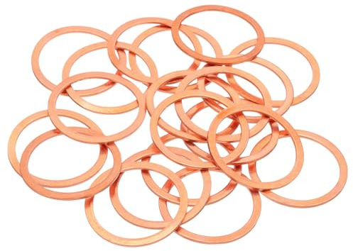 QUARKZMAN 20Pcs Rondelles Plates Cuivre M33 33x40x1.5mm Rondelle Plate | Cuivre Amelioree, Joint D'Etancheite Metrique Ecrasable Pour Raccords Hydrauliques Vis Boulon Ecrou Reparation
