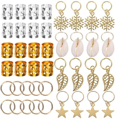 Alipis 80 Stück Dreadlocks Accessoires aus Legierung mit Haarschmuck für Frauen nicht Verblassend und Einfach zu Verwenden als Geschenk zu Weihnachten und Geburtstag