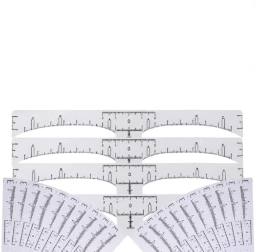 GYCAQAC Kit Stencil per Sopracciglia, 100 Pezzi, strumento di misurazione adesivo per tatuaggio, Monouso Sopracciglio Righello Sticker, adesivo per il trucco, Riutilizzabili, 180 x 22 mm