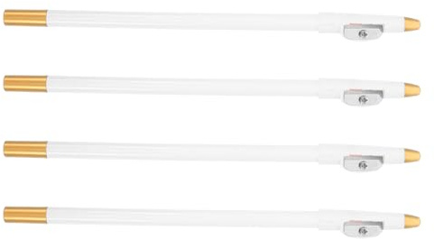 MAGICLULU 4 Stück Herren Bart und Augenbrauenstift mit Integriertem Anspitzer Wasserfeste Make Up Stifte für Präzise Konturen und Haarlinien Hautfreundlich Weiß