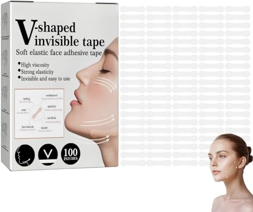 100 Stück Face Lifting Tape,Unsichtbare Face Tape Lifting Gesicht,Gesichtstapes,Gesichtspflege Aufkleber Damen zur Hautstraffung,Anti Falten Pflaster & Wrinkle Patches für Stirnfalten,V-Line