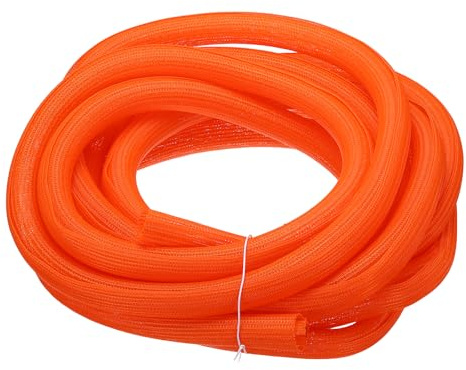 sourcing map Manica divisa Wire Loom 1 25Ft Arancione Auto-Avvolgente Manica Intrecciata UL94-V2 Manicotto in PET ignifugo per Automotive, Home Cable Management