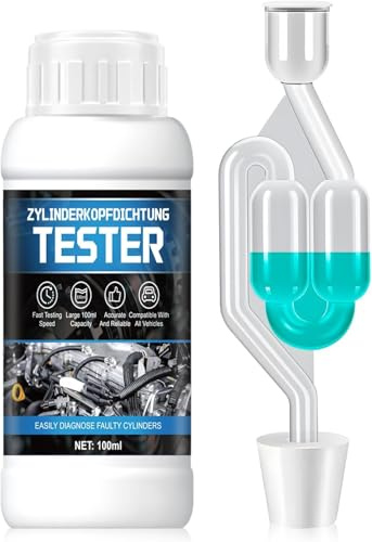 NoxGule Zylinderkopfdichtung Tester, CO2 Tester Kühlwasser, Kühlmittel Tester, Schnelle Präzise Erkennung, Kühlsystem Abgastest Auto, für Zylinderkopfdichtung, PKW, LKW & Wassergekühlte Motoren, 100ml