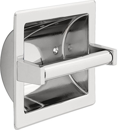 DELTA FAUCET 45072 Brass Recessed Paper Holder with Brass Roller, Chrome