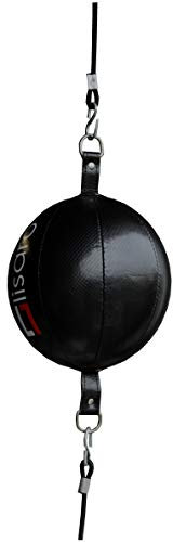 Lisaro Kunstleder Doppelendball/Durchmesser ca. 25cm inkl. 2 elastischen Spanngurten ca. 100cm lang | schwarz