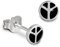 Teenie-Weenie Ohrringe für Kinder 925 Silber Ohrstecker Peace schwarz SDO8118S Silber Ohrstecker