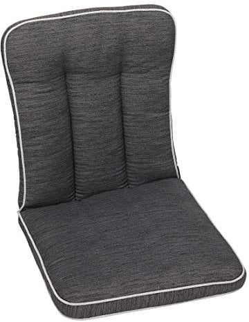 OUTLIV. Polsterauflage für MBM Romeo Gartenstuhl Niedriglehner, strapazierfähig und pflegeleicht, 90x42 cm Sitz- Rückenkissen in Anthrazit