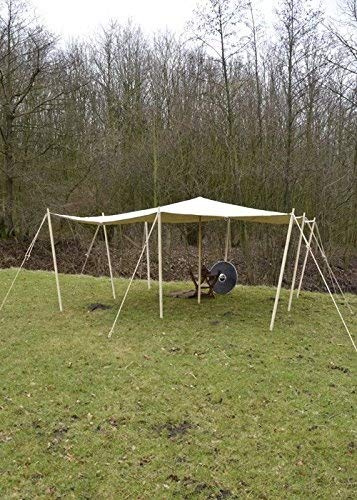 Battle-Merchant Hochwertige reißfeste Lagerplane/Sonnensegel mit Schlaufen, 250g/m², naturfarben Zeltplane LARP Verschiedene Größen