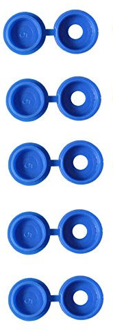 Plastic Screw Cup and Snap Covers Caps to Fit No.6 Screws - Number Plate White, Black, Blue, Yellow, Pack of 50 (Plastic Screw Cup and Covers Caps to Fit No.6 Screws - Blue, Pack of 50)
