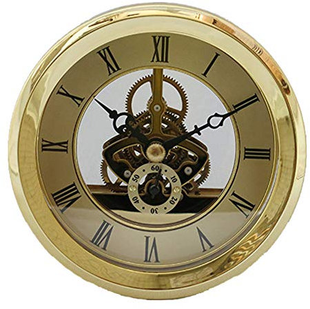 DEEWISH Uhrwerk,Transparent Skeleton Clock Inserts Einbau-Uhr Quartz Uhrwerk Tischuhr Hochwertiger Europäischer Stil Clock DIY