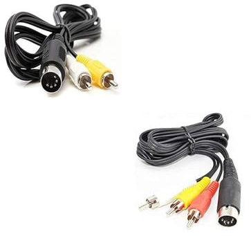 WiCareYo 1pcs AV Audio Video Cavo TV composito per Genesis Mega Drive 1 & 1pcs 6ft Audio Video AV Cavo 9 pin per Genesis Mega Drive 2 e 3