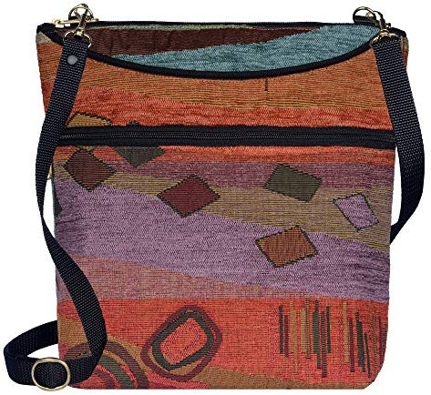 Danny K. Damen Tapisserie Tasche Crossbody Handtasche Maggie Purse Handmade in USA, Wild Mango, Medium