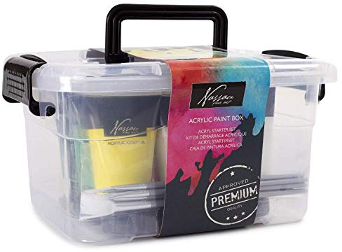 Nassau 15 Piece Professional Fine Art Acrylic Paints & Brushes Box Set