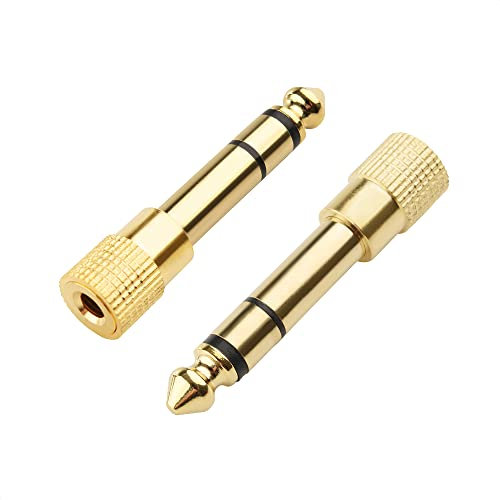 Cable Matters Pack de 2 Adaptateurs 6,35 mm vers 3,5 mm pour écouteurs, Adaptateur Prise Jack, Adaptateur Jack