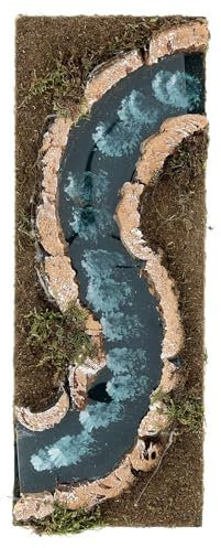 Flussstrecke für Krippe aus Kork und Holz 33x14 cm