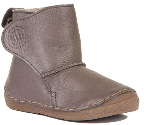 Flexibler Winterstiefel, Glattleder, seitl. Klett, Lammfell Futter in GRAU von FRODDO G2160072 (eu_footwear_size_system, toddler, numeric, medium, numeric_26)