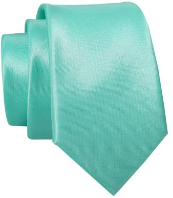 Massi Morino Krawatte mintgrün schmal für Herren - 6 cm - Tie Schlips uni einfarbig I Slim Fit Kravatte mint