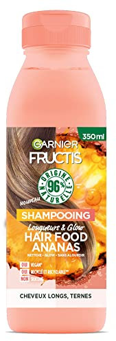 Garnier Fructis Hair Food Pflegeshampoo mit Ananas, 97 % natürlicher Herkunft, für langes und dunkles Haar, 350 ml